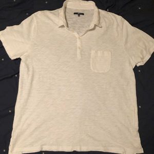 7 For All Mankind white collared tee